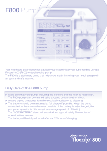 Nutricia F-800 - User manual