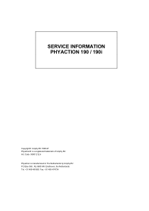 GymnaUniphy Phyaction 190 Therapy - Service manual