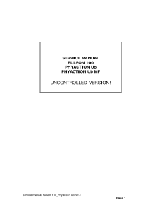 GymnaUniphy Pulson 100, Phyaction Ub - Service manual