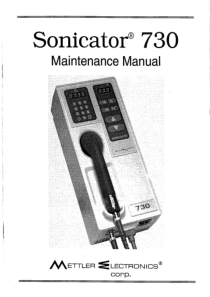 Mettler Sonicator 730 Ultrasound Therapy - Maintenance manual