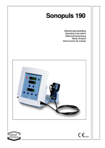 Enraf Nonius Sonopuls 190 - User manual