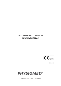 Physiomed Physiotherm-S short wave therapy - User manual