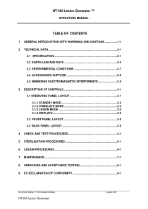 Neurotherm NT-500 Lesion Generator - User manual