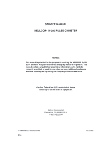 Nellcor N200 - Service manual