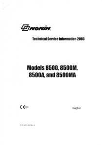 Nonin 8500 Pulse Oximeter - Service manual