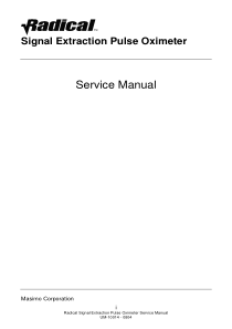 Radical Pulse Oximeter - Service manual
