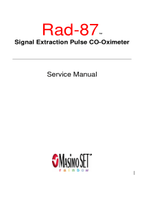 Masimo Rad-87 Pulse Oximeter - Service manual
