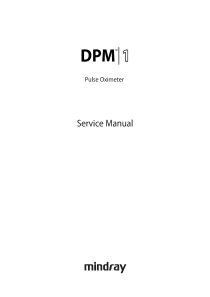 Mindray DPM-1 Pulse Oximeter - Service manual
