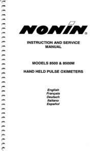 Nonin 8500, 8500M Pulse Oximeter - Service and user manual
