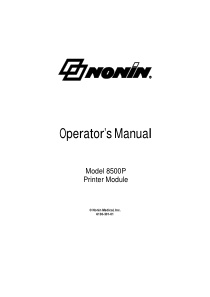 Nonin 8500P Pulse Oximeter - User manual