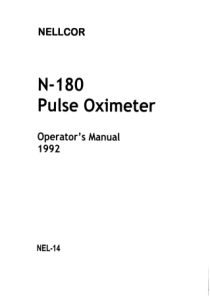 Nellcor N-180 - User manual
