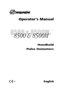 Nonin 8500,8000M Pulse Oximeter - User manual