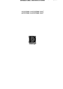 Datascope Accutorr 3, 4 BP and Pulse Oximeter - User manual