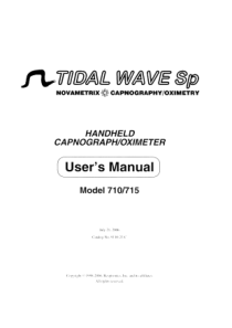 Respironics Tidal Wave Sp Capnograph - User manual