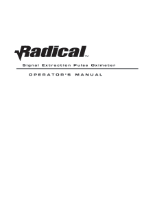 Radical Pulse Oximeter - User manual
