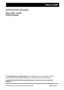 Nellcor N-200 Pulse Oximeter - User manual (2003)
