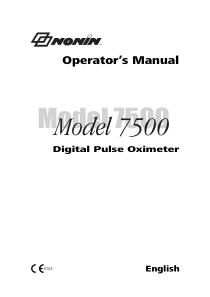 Nonin 7500 Pulse Oximeter - User manual