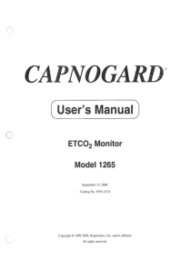 Respironics Capnogard 1265 - User manual