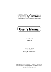 Novametrix_101_-_User_manual