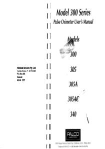 Palco 300 Pulse Oximeter - User manual