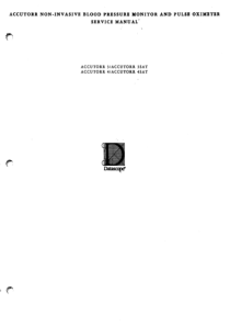 Datascope  Accutorr 3 Blood Pressure Monitor - Service manual