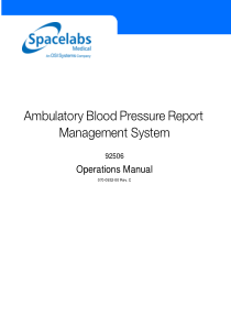 Spacelabs 90506 Ambulatory Blood Pressure Monitor - User manual