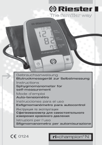 Riester Digital Spygmomanometer - User manual (en,de,fr,es,rus)