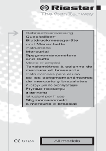 Riester Spygmomanometer - User manual (en,de,fr,es,rus)
