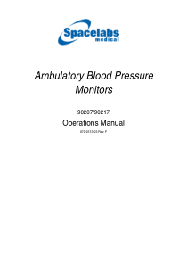 Spacelabs 90207 Ambulatory Blood Pressure Monitor - User manual