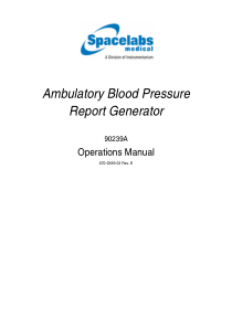 Spacelabs 90239 Ambulatory Blood Pressure Monitor - User manual