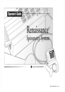 Puritan-Bennett Renaissance - User manual