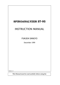 Fukuda Sangyo ST-95 Spiroanalyzer - User manual