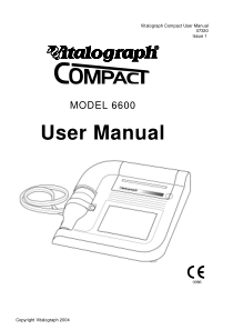 Vitalograph Compact 6600 - User manual