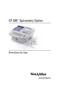 Welch Allyn CP-200 Spirometer - User manual