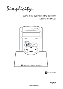 Puritan-Bennett Simplicity NPB-500 - User manual