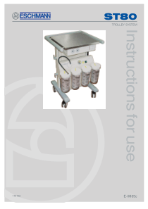 Eschmann ST-80 Suction Trolley System - Service manual