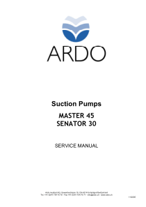 Ardo Master 45, Senator 30 Suction Pump - Service manual