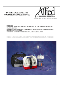 Allied DC Portable Suction Pump - User and service manual