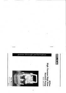 Clements HighVac SUC-84109 - User manual