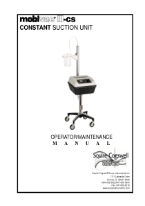 Squire Cogswell Mobivac III Suction Pump - User and maintenance manual
