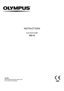 Olympus KV-5 Suction Pump - Instructions