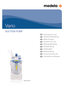 Medela Vario Suction Pump - User manual