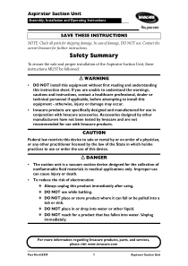 Invacare Aspirator Suction Unit - User manual (en,fr,sp)