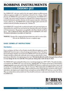 Robbins Dermo-Jet - User manual