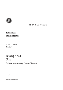 GE Logiq 500 Ultrasound User manual (ger)
