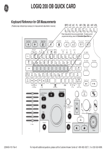 GE LOGIQ 200 Ultrasound System - Quick card