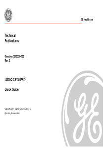 GE Logiq C3,C5 Premium Ultrasound - Quick guide