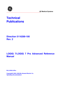GE LOGIQ 7, 7 Pro Ultrasound System - Advanced reference manual