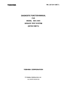 Toshiba SSA-340A Ultrasound - Diagnostic Function manual