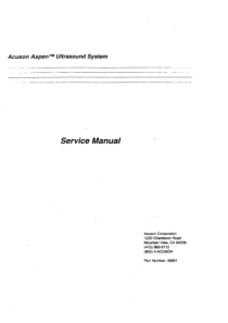 Acuson Aspen Ultrasound System - Service manual
